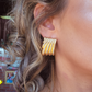 Golden Groove Rectangle Earrings