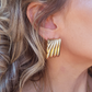 Golden Groove Rectangle Earrings