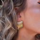 Golden Groove Rectangle Earrings