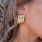 Golden Groove Rectangle Earrings