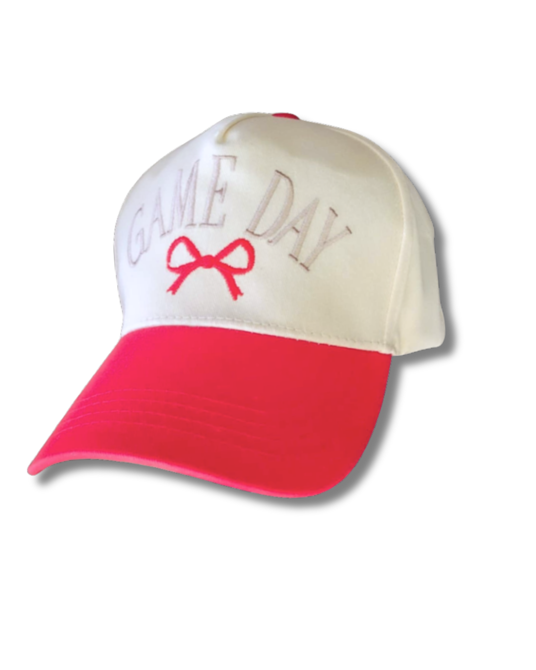 Embroidered Red Bow Game Day Hat