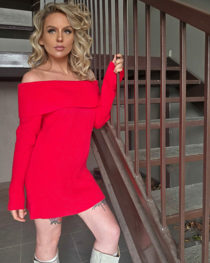 Sweet Things Off Shoulder Sweater Dress