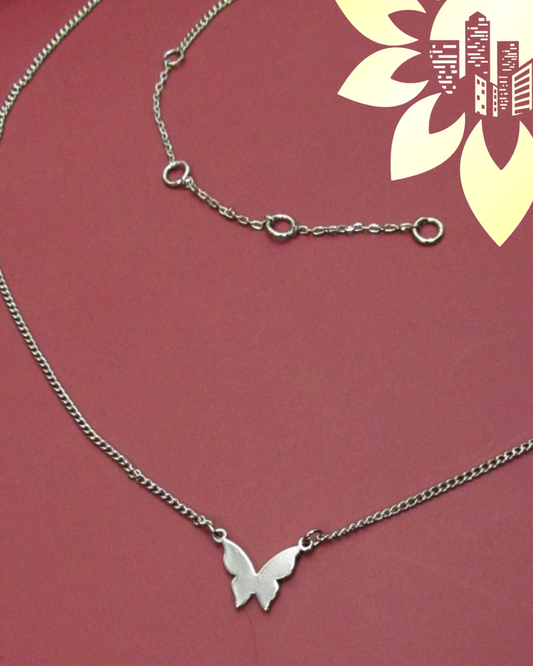 Mini Silver Butterfly Necklace