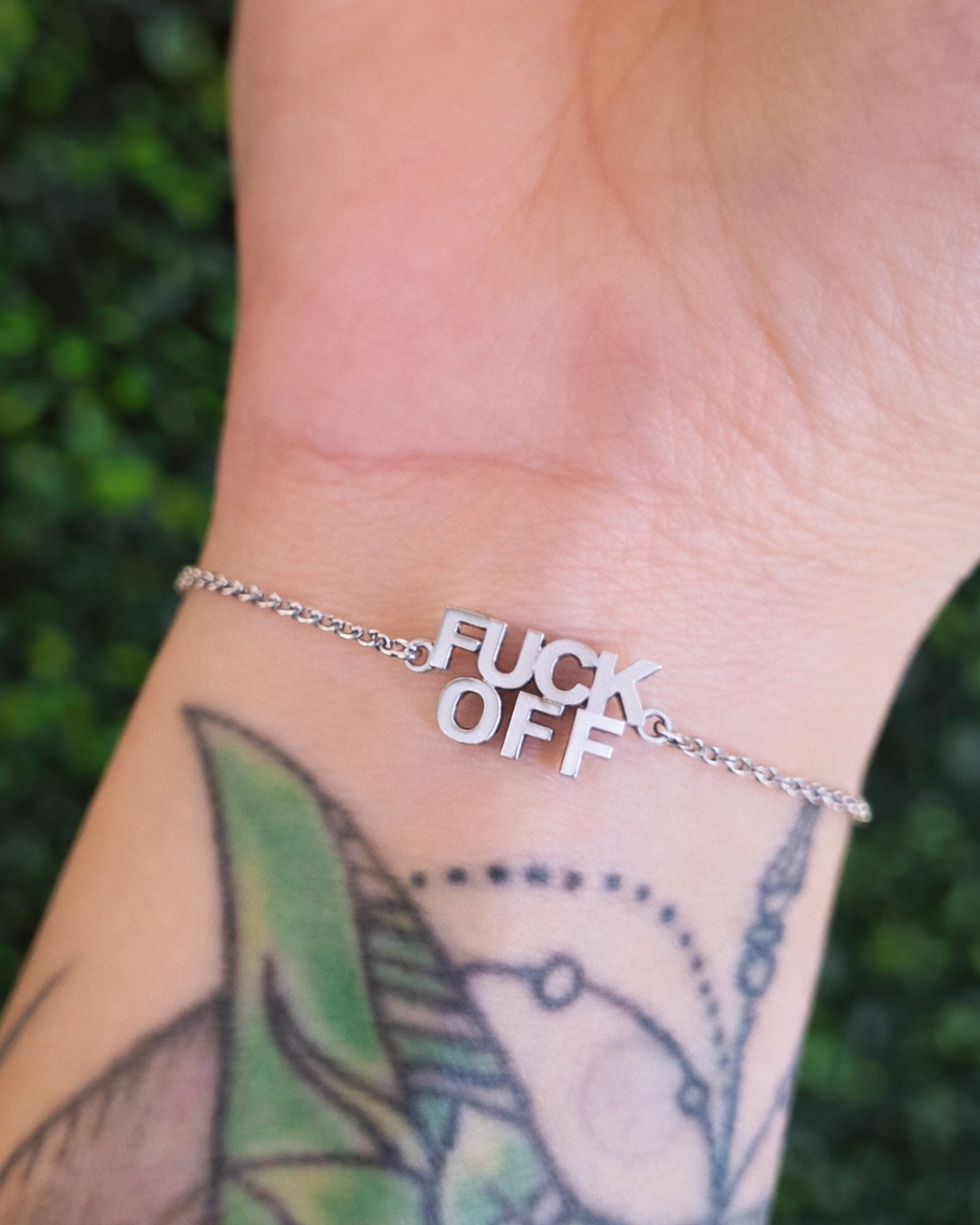 Silver Toned Eff Off Bracelet