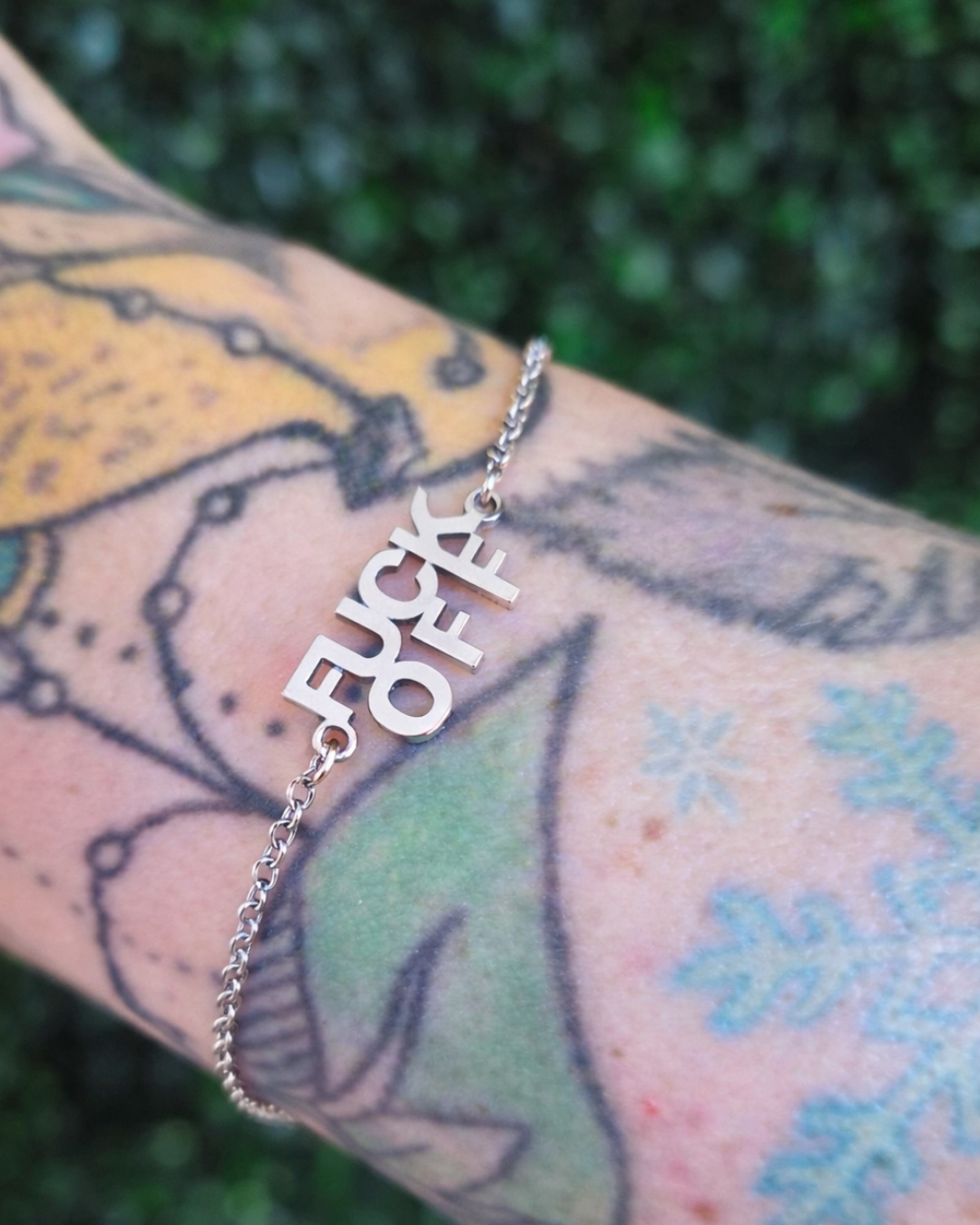 Silver Toned Eff Off Bracelet