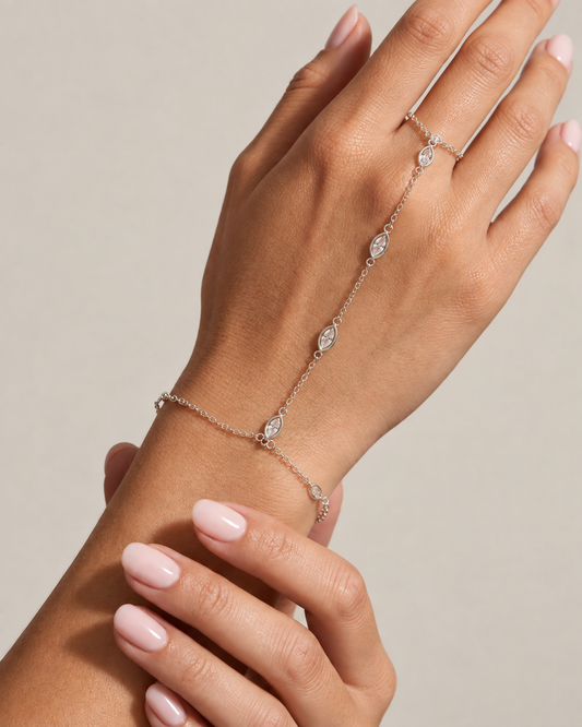 Silver Lining Hand Chain Bracelet