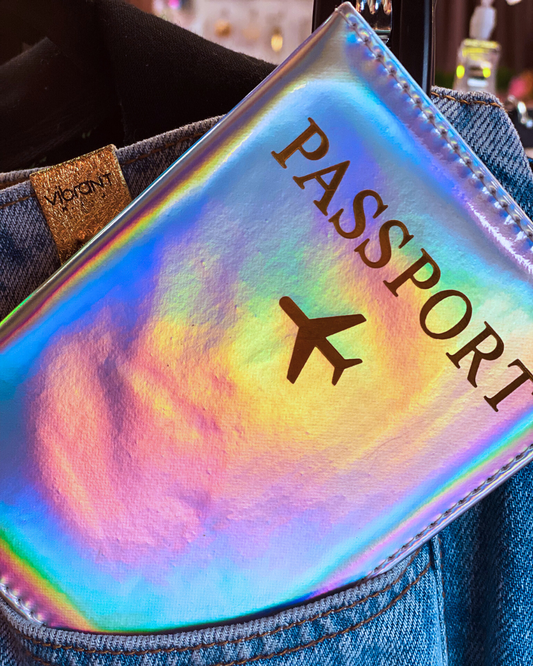 Silver Iridescent Passport Cover