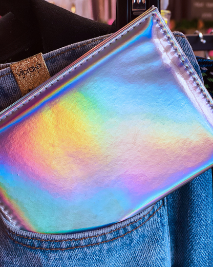 Silver Iridescent Passport Cover