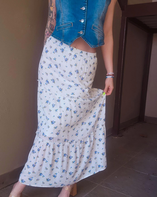 Morning Bloom Floral Maxi Skirt
