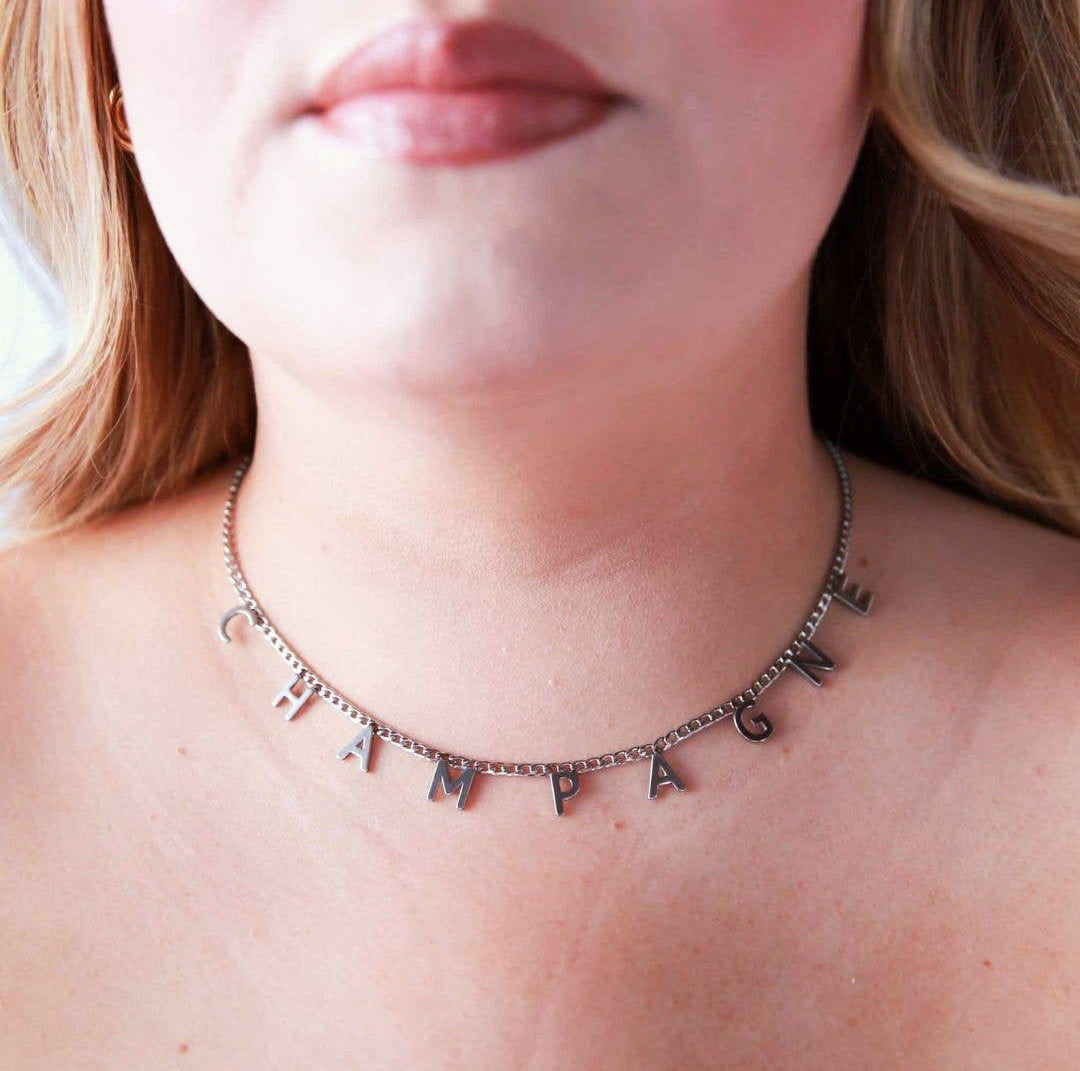 Silver Champagne Necklace