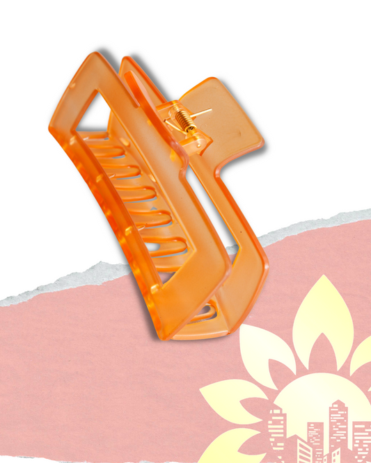 Extra Large Translucent Orange Claw Clip
