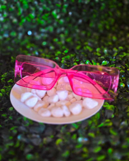 Sun Burst Chunky Translucent Hot Pink Sunnies