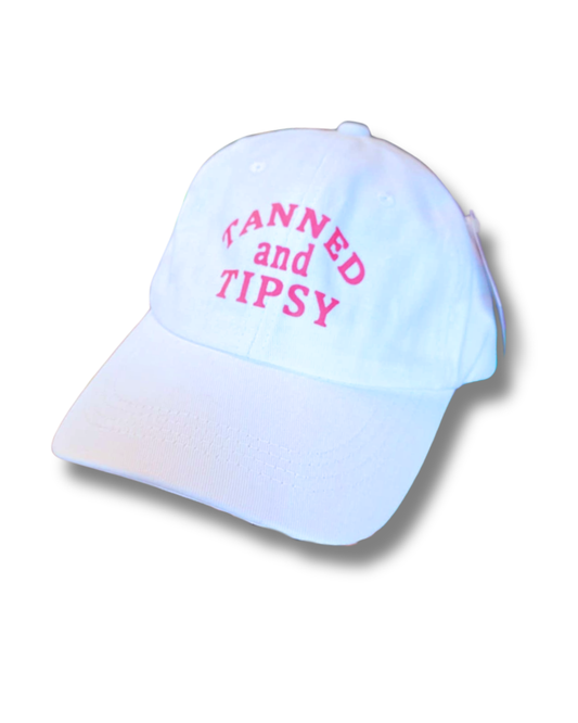 White Tanned And Tipsy Baseball Cap
