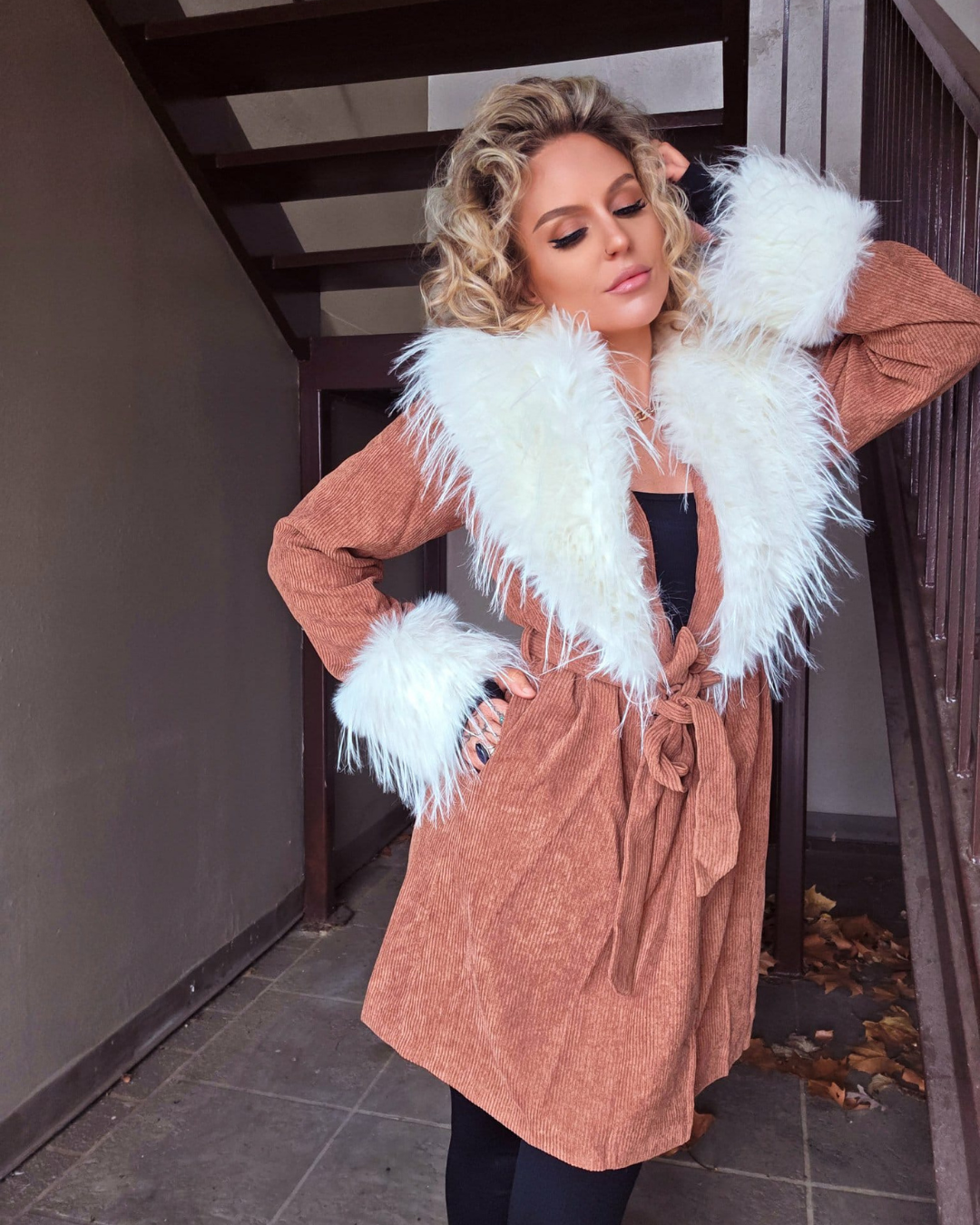 Free Spirit Fur Corduroy Coat