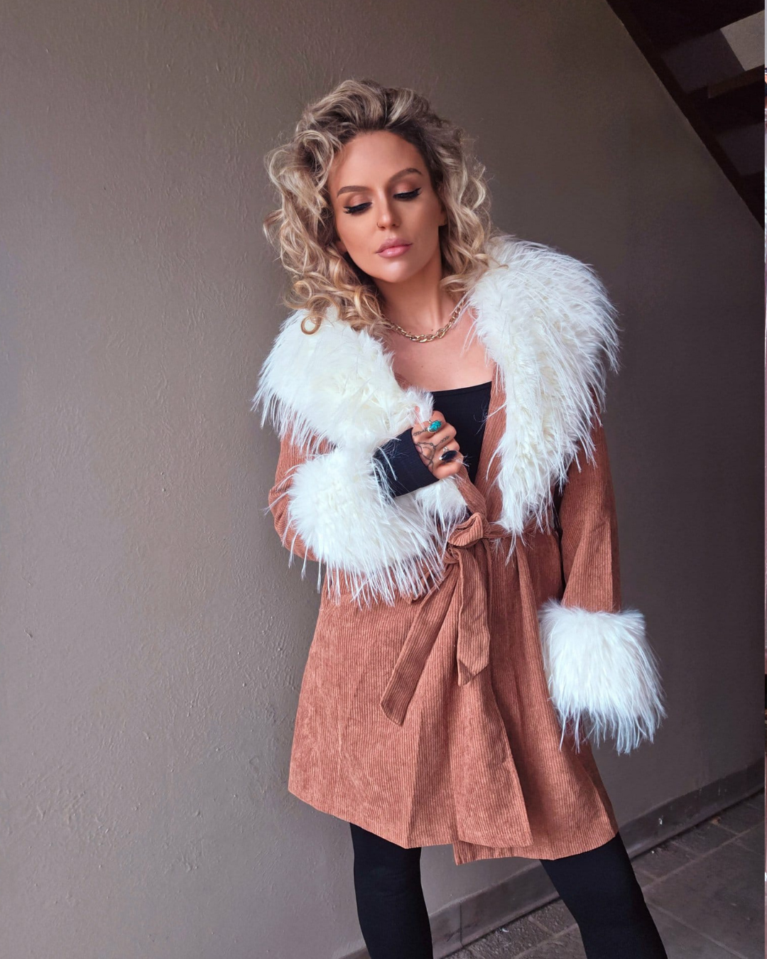 Free Spirit Fur Corduroy Coat