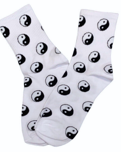 White Yin Yang Socks