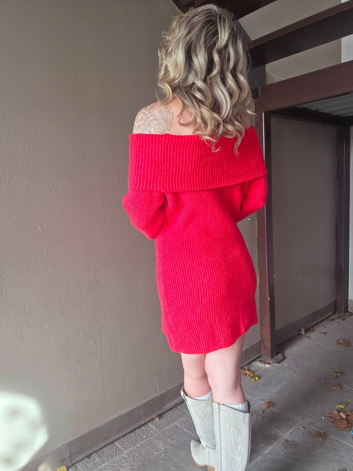 Sweet Things Off Shoulder Sweater Dress