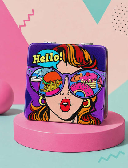 Pop Art Hello Mini Pocket Mirror