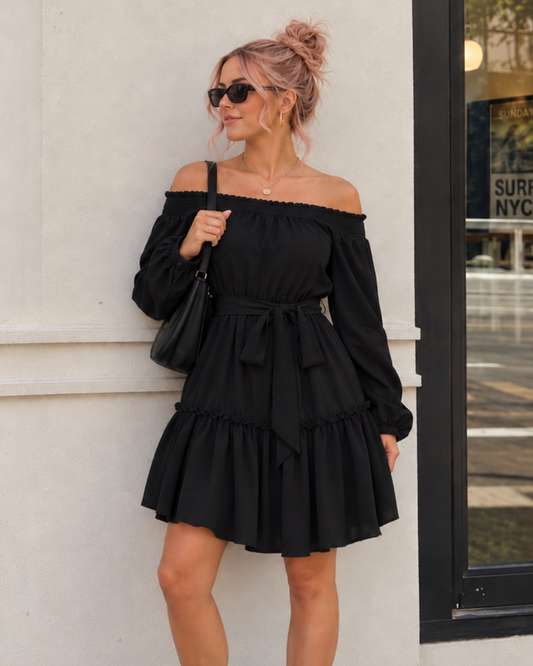 Lead the Way Off Shoulder Dress