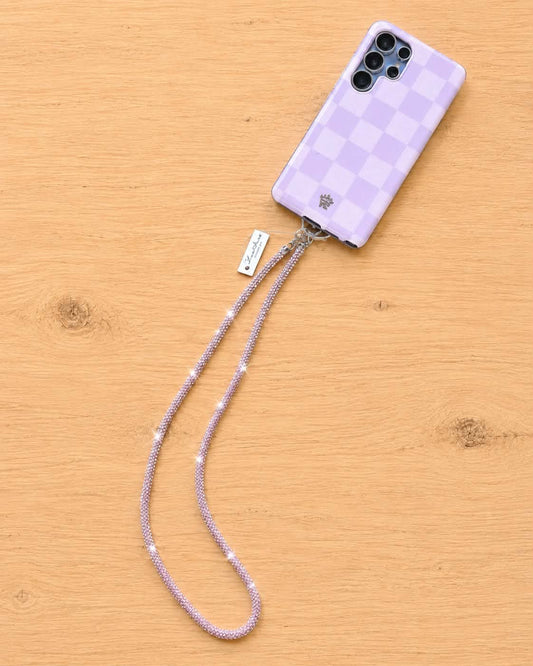 Purple Rhinestone Cellphone Strap