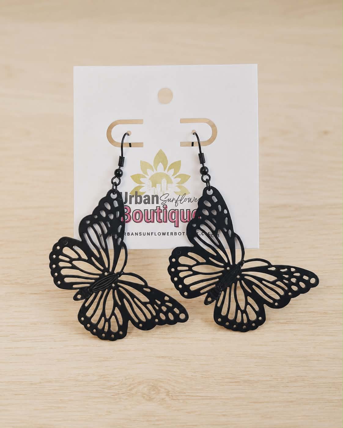 Black Butterfly Earrings