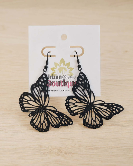 Black Butterfly Earrings