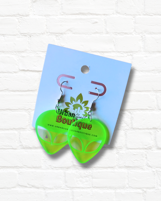 Glow In The Dark Alien Earrings