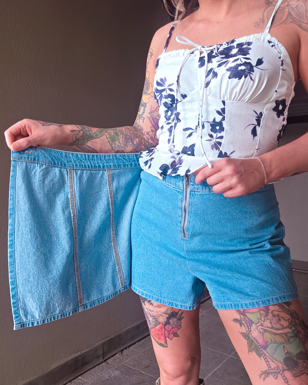 Denim Daze Wrap Skort