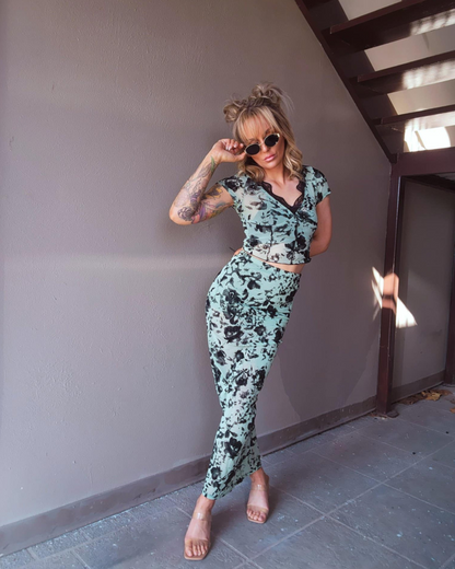 Sage Serenity Floral Top