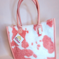 Pink Fuzzy Cowprint Handbag