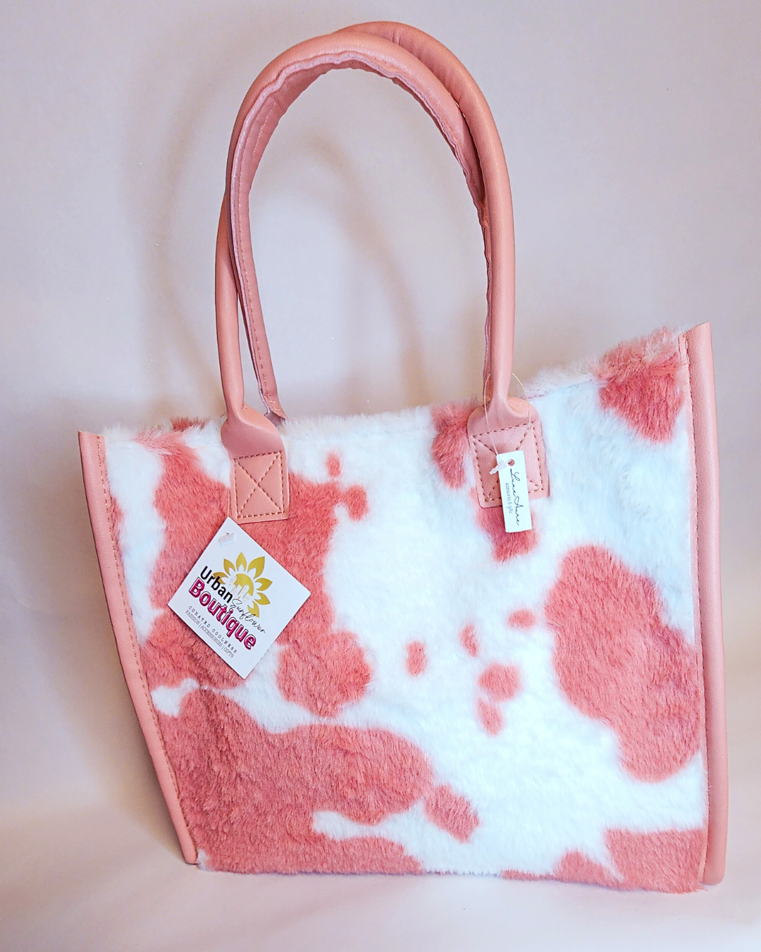 Pink Fuzzy Cowprint Handbag