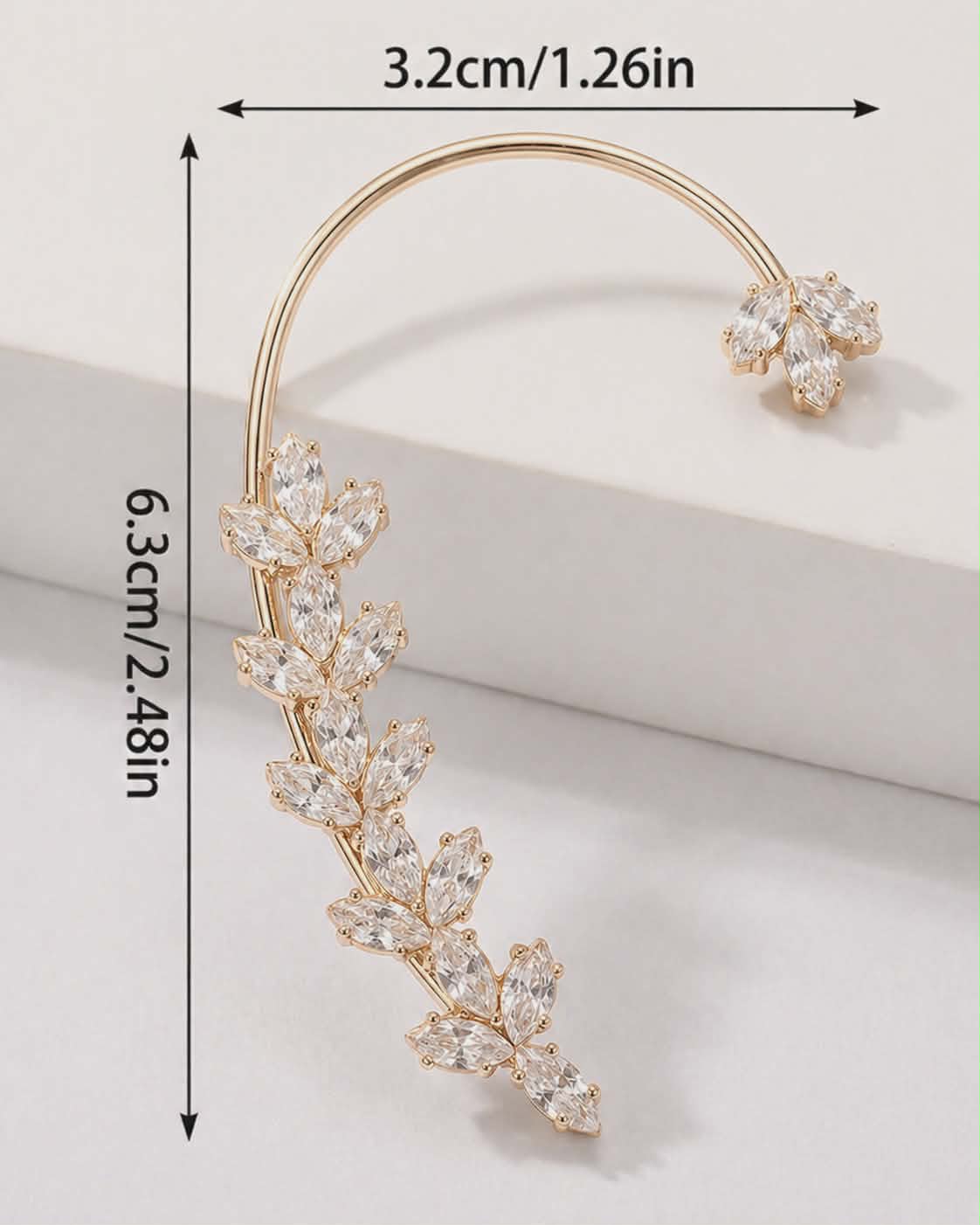 Golden Crystal Earcuff