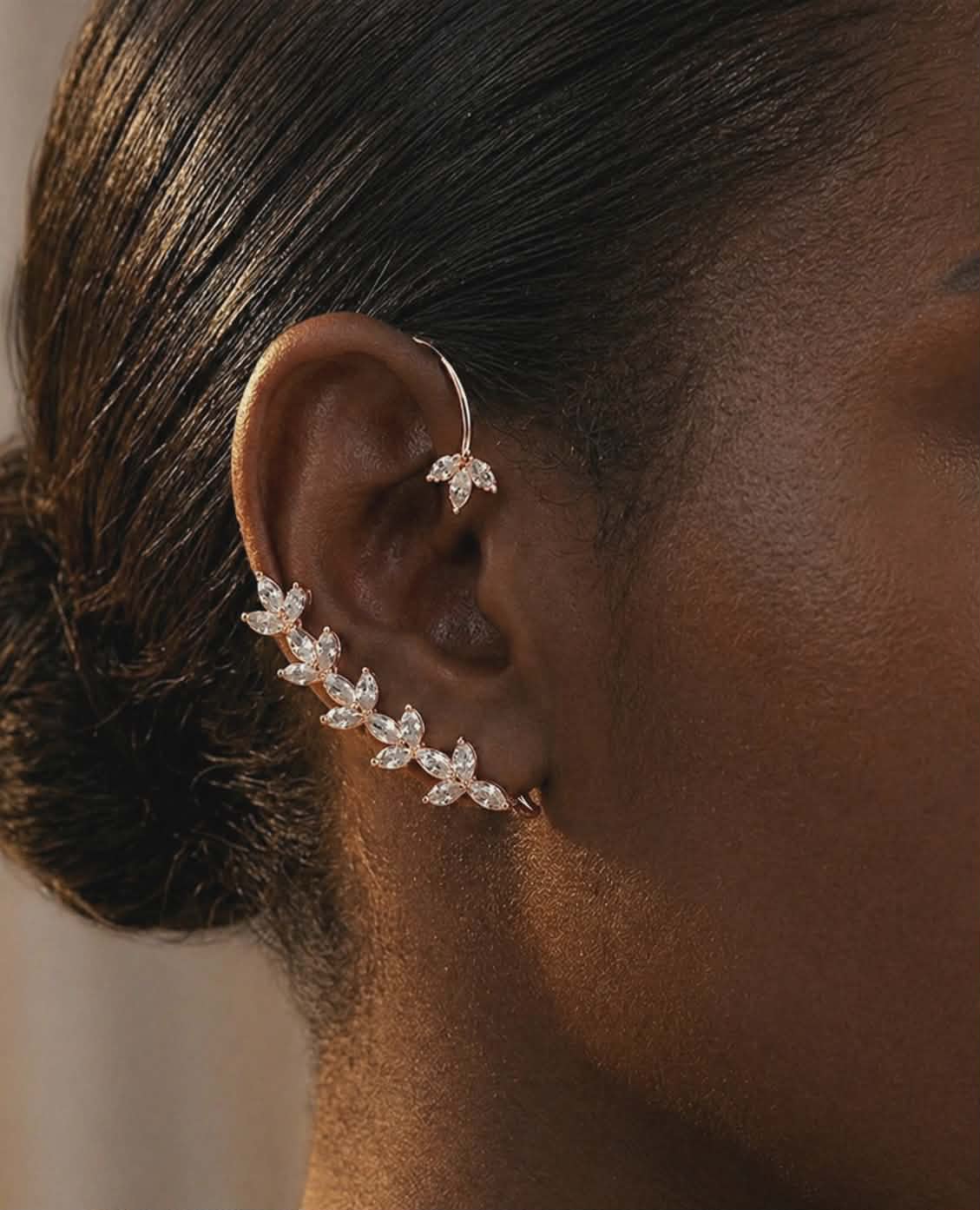 Golden Crystal Earcuff