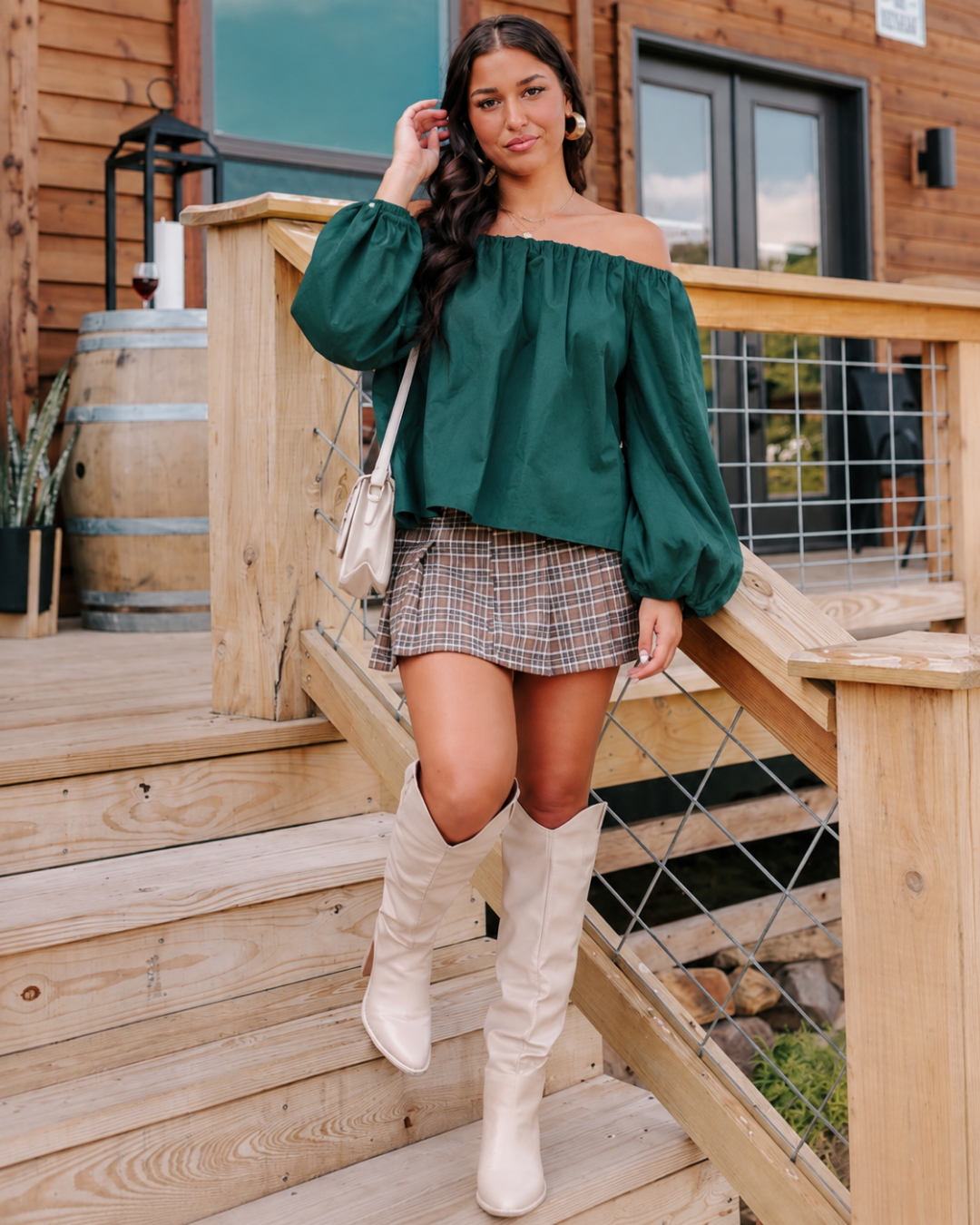 Emerald Enchantment Off- Shoulder Top