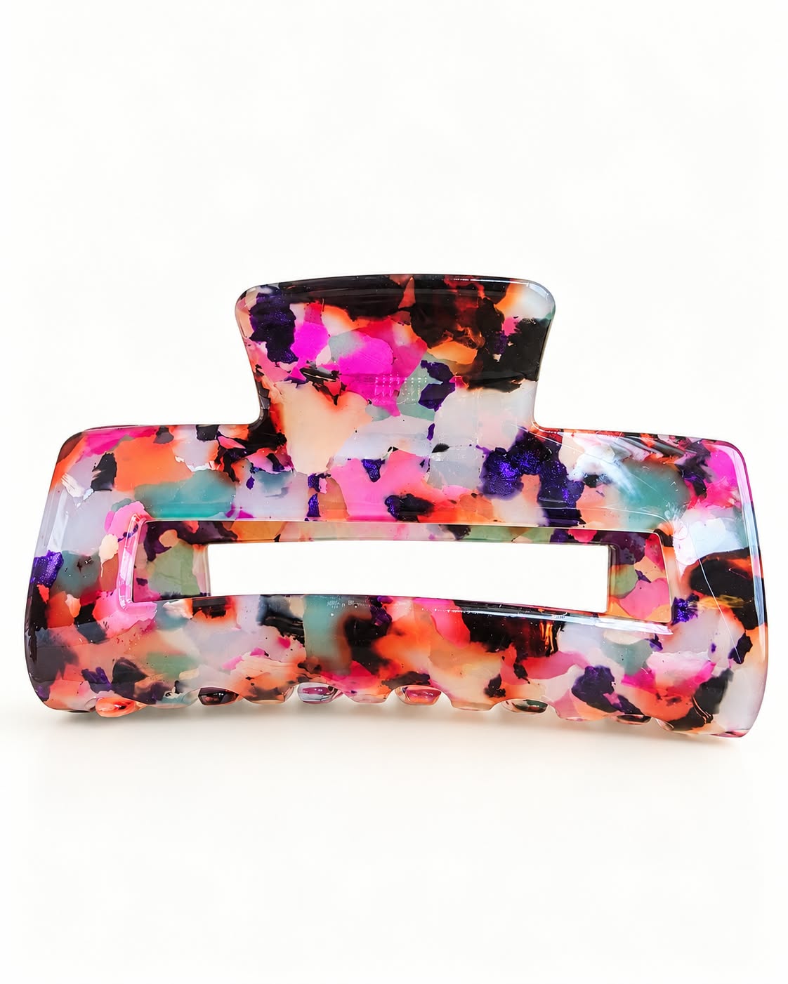 Multicolor Marble Claw Clip