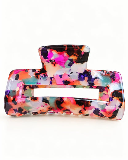Multicolor Marble Claw Clip