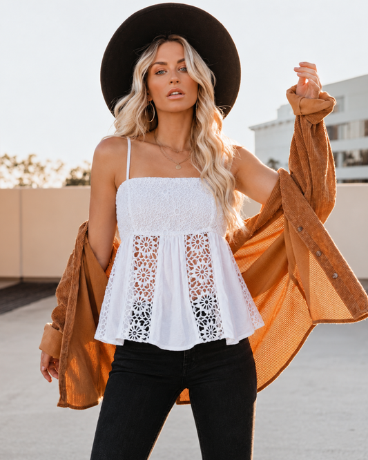 Summer In Santorini Lace Top