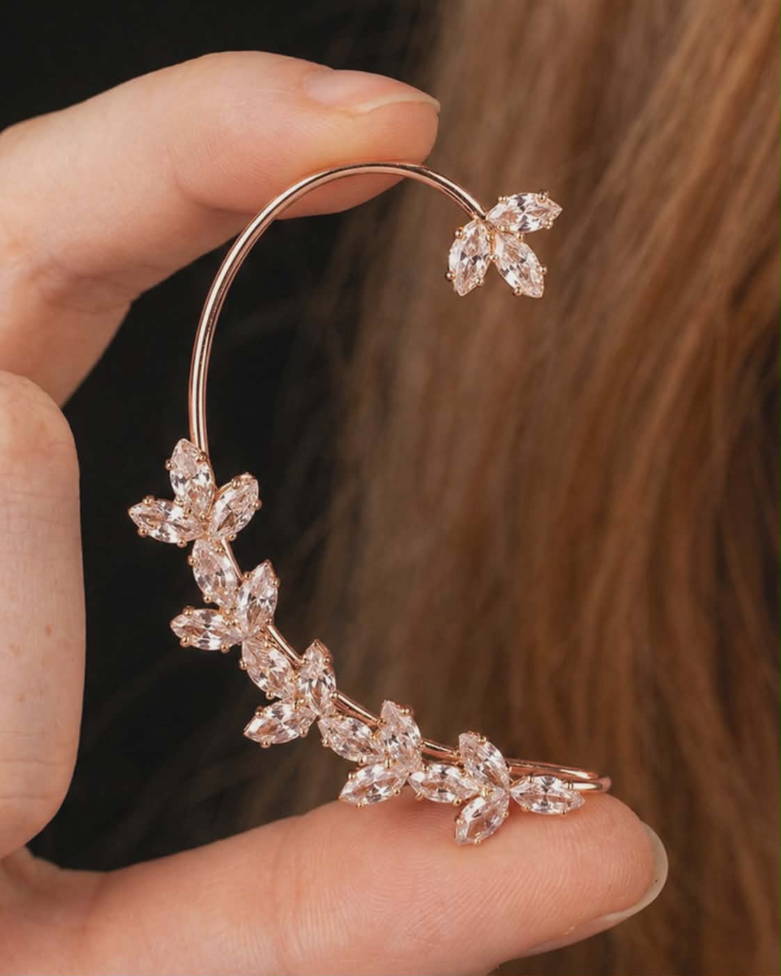 Golden Crystal Earcuff
