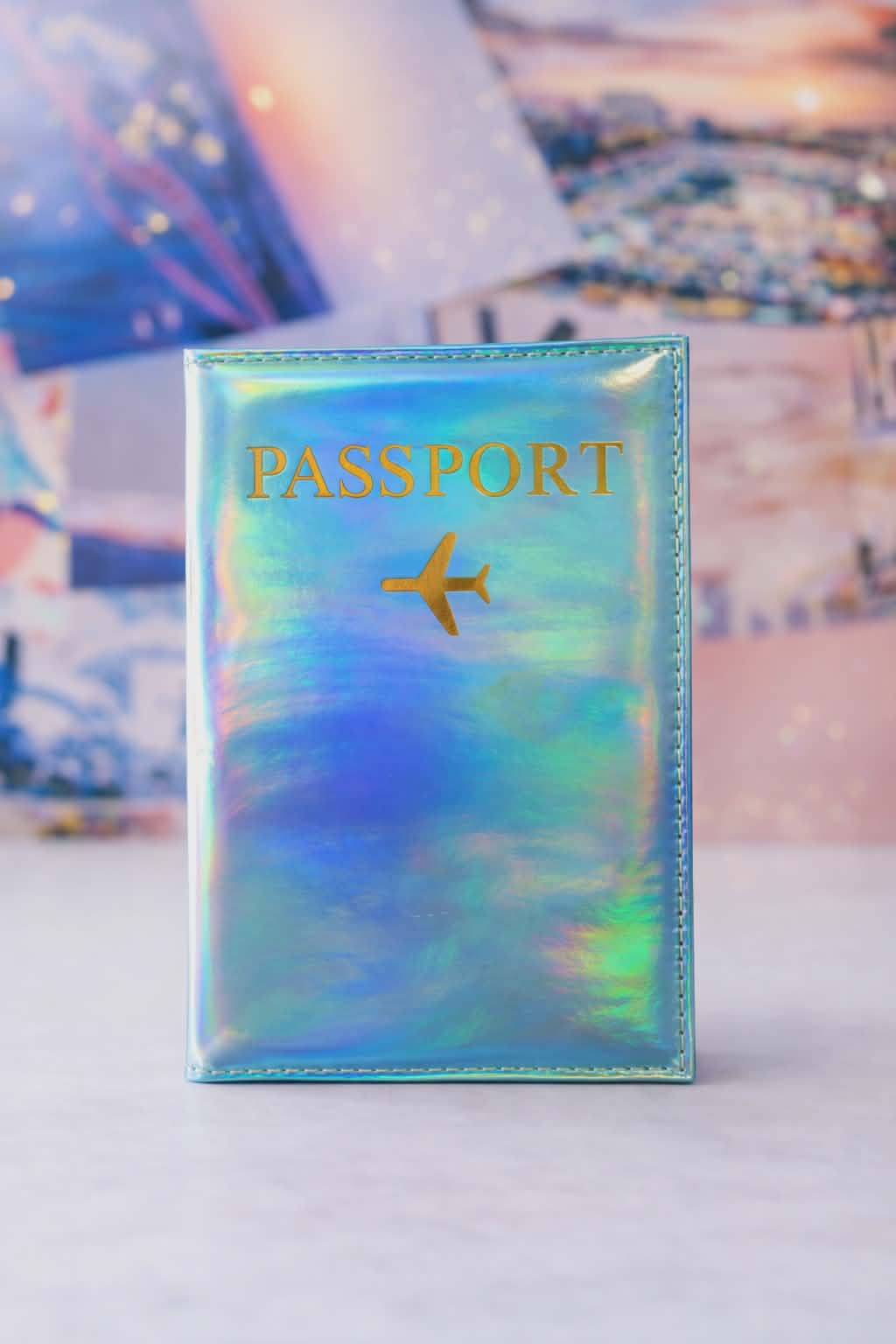 Blue Iridescent Passport Cover