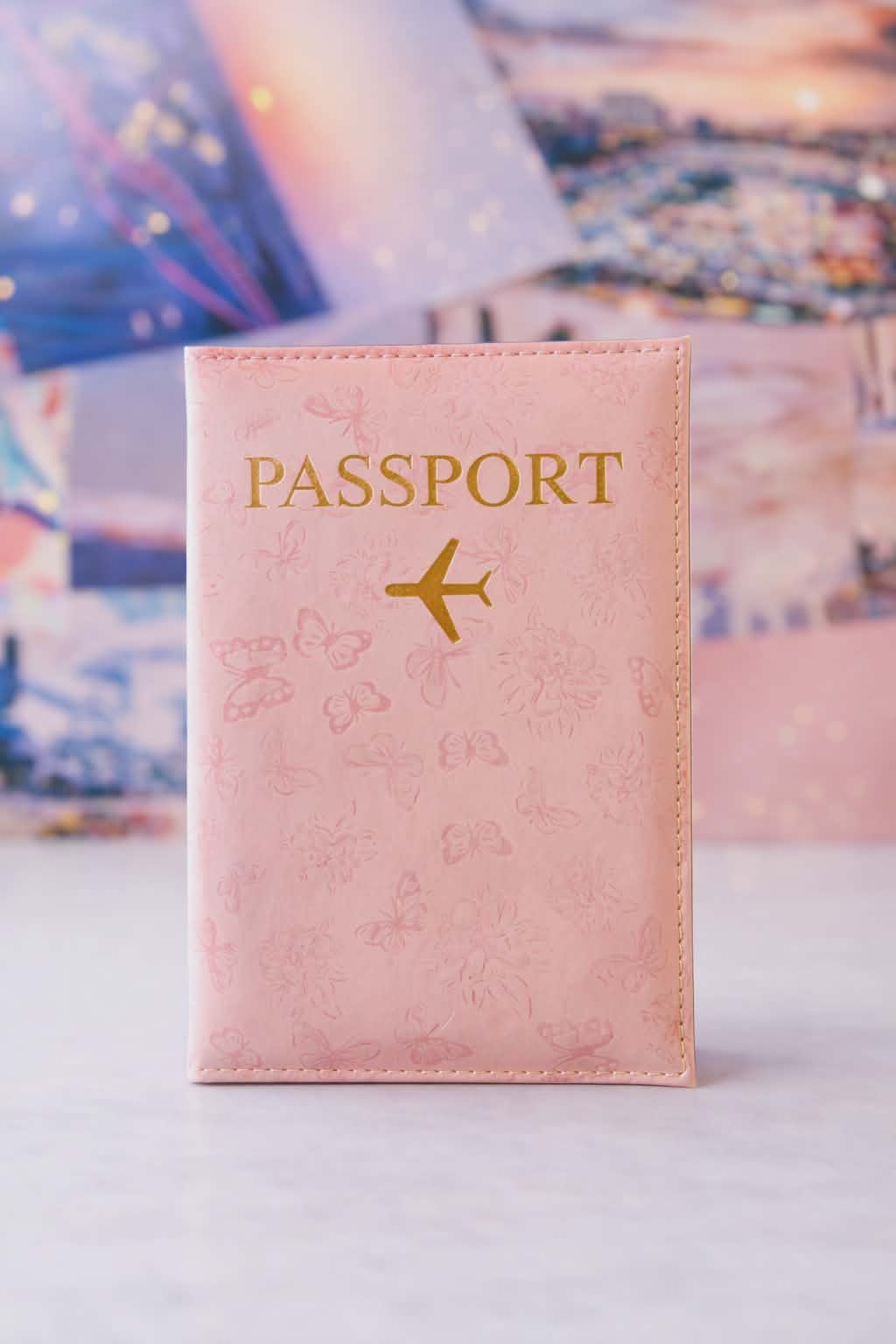 Pink Butterfly Passport Cover