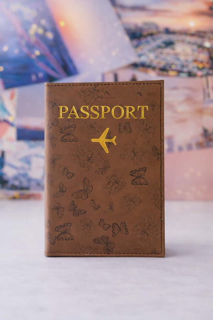 Brown Butterfly Passport Cover