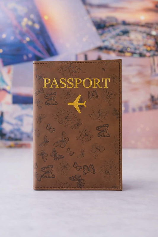 Brown Butterfly Passport Cover