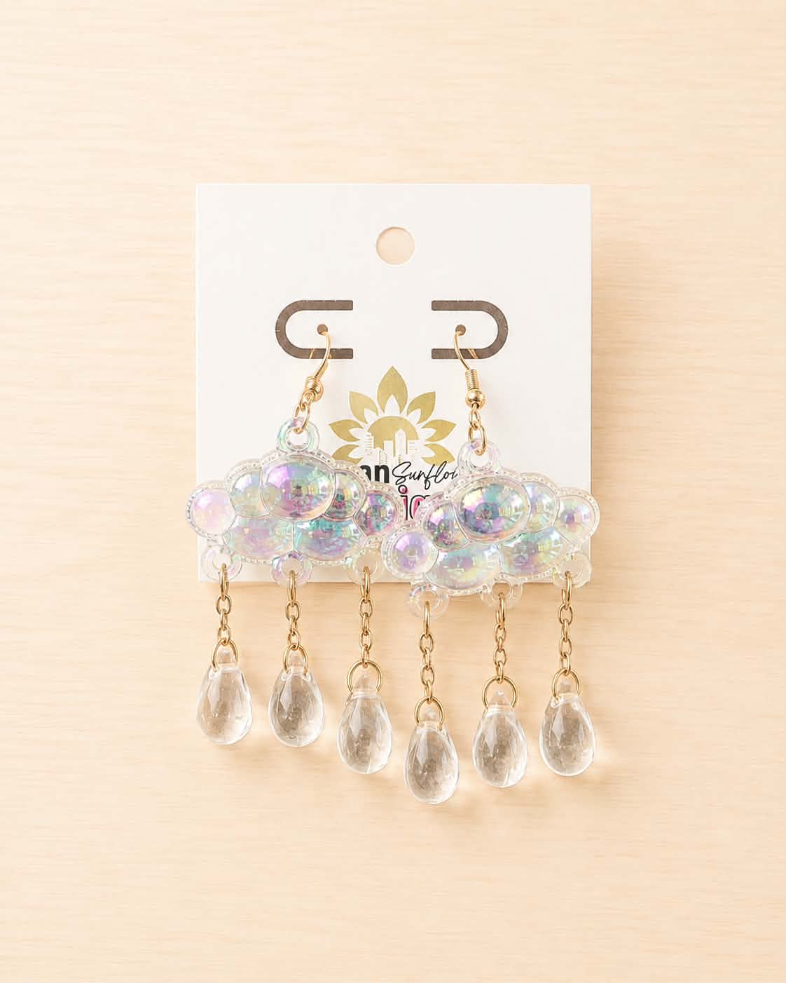 Cloud Raindrop Dangle Earrings