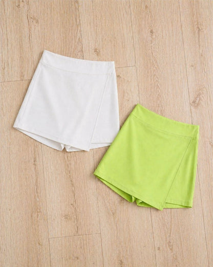 White Clean Slate Wrap Skort