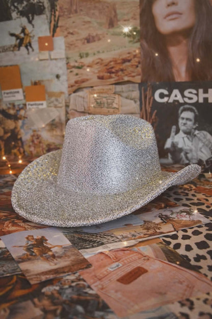 Silver Sparkly Cowboy Hat