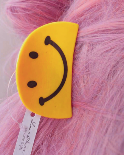 Yellow Smiley Face Claw Clip