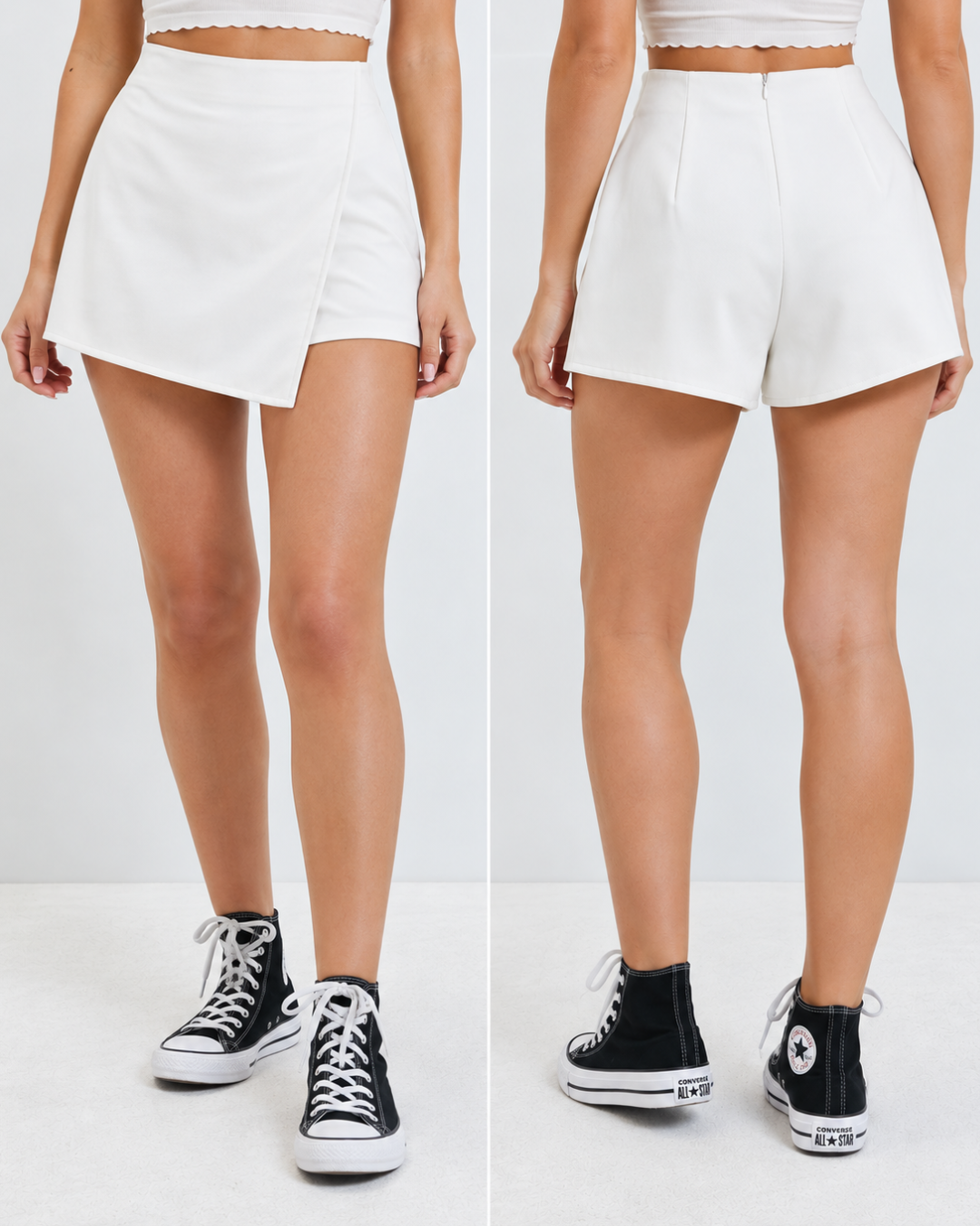 White Clean Slate Wrap Skort
