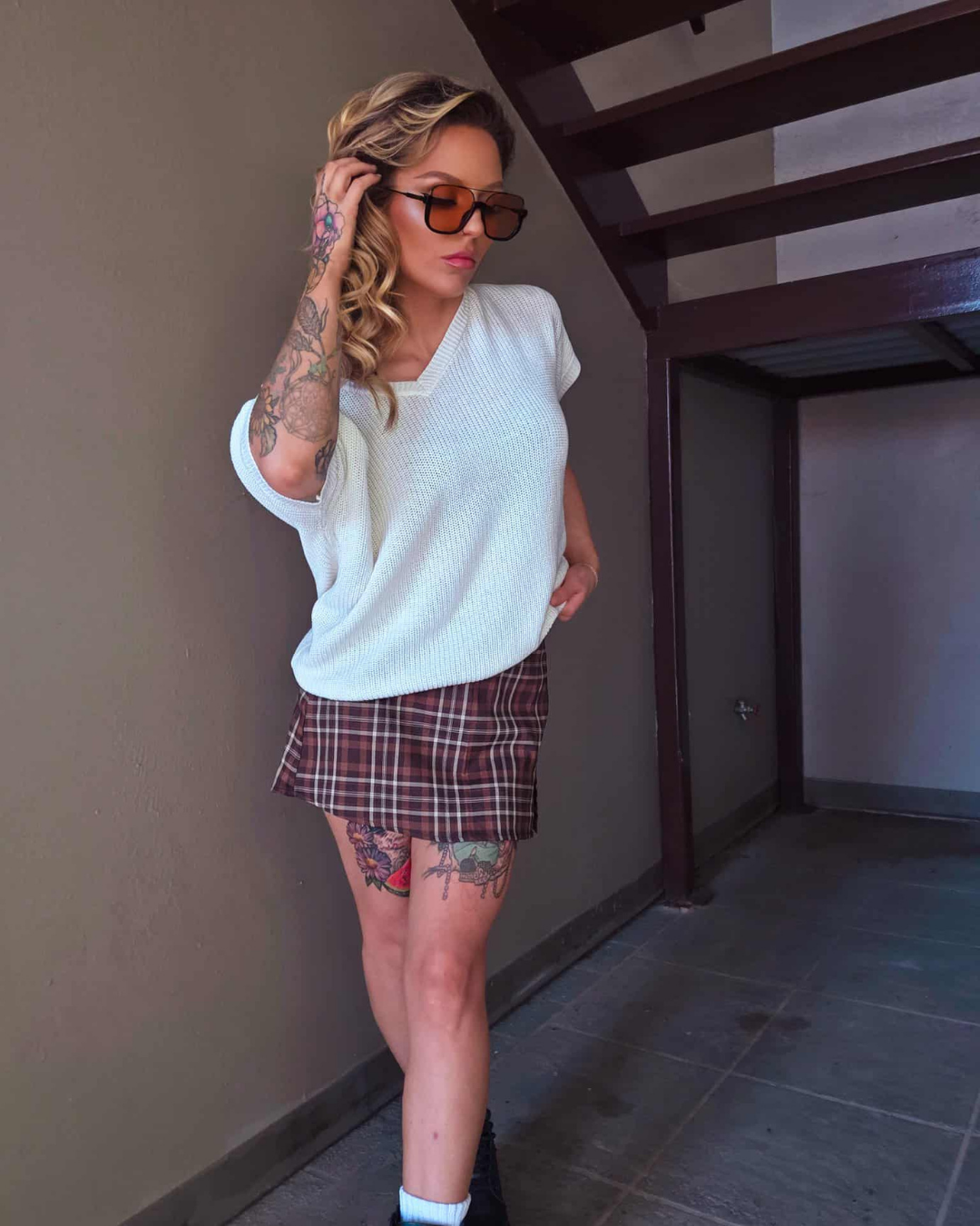 Ivory Embrace Lace-Up Top