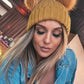 So What Mustard Double PomPom Beanie