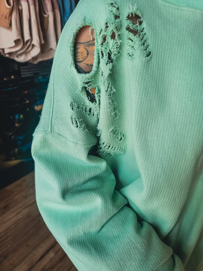 Trouble For You Distressed Oversized Sweater